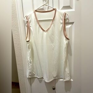 Sleeveless white Top with gold  Trim new